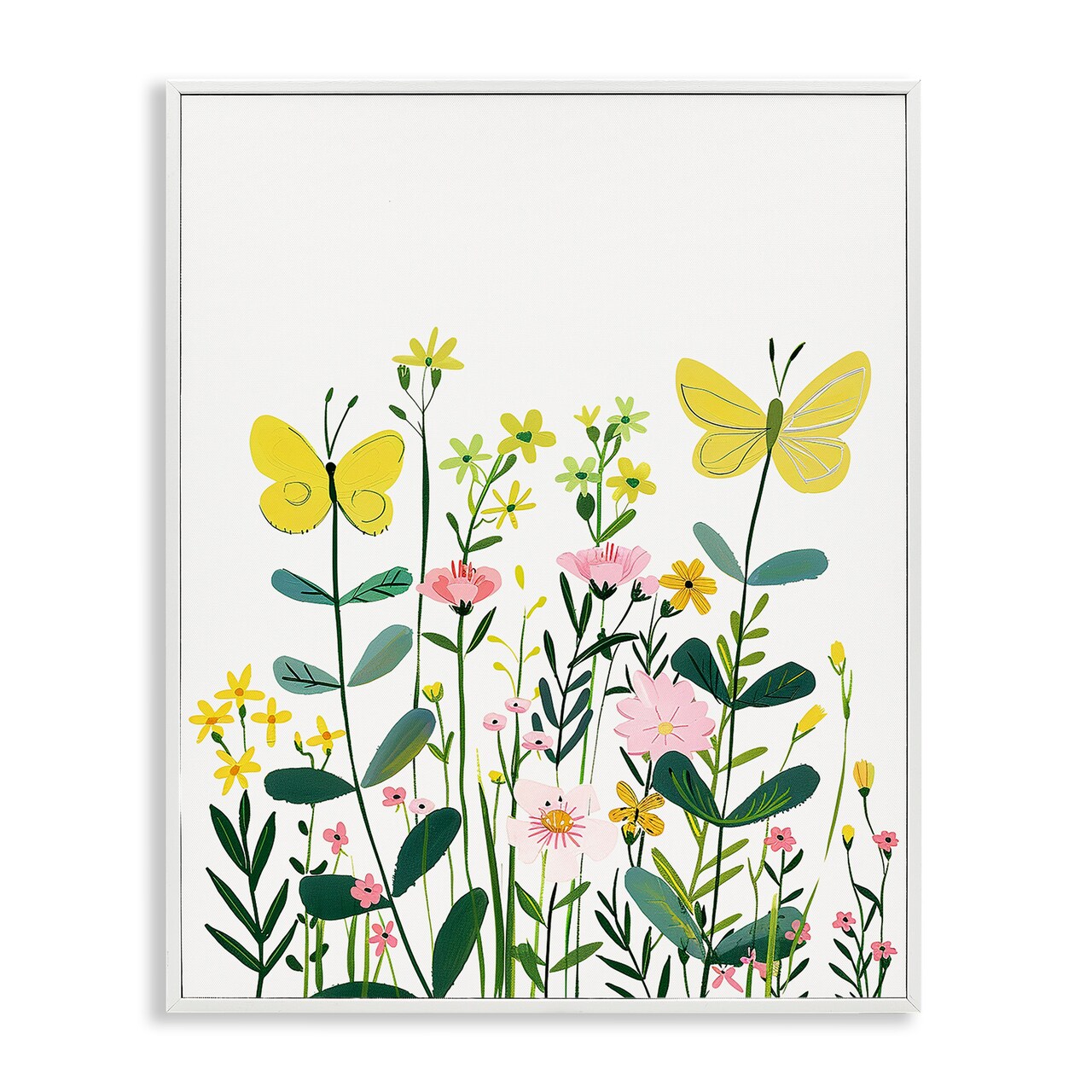 Stupell Industries Blooming Garden Butterflies Framed Giclee Wall Art Design by LSR Design Studio